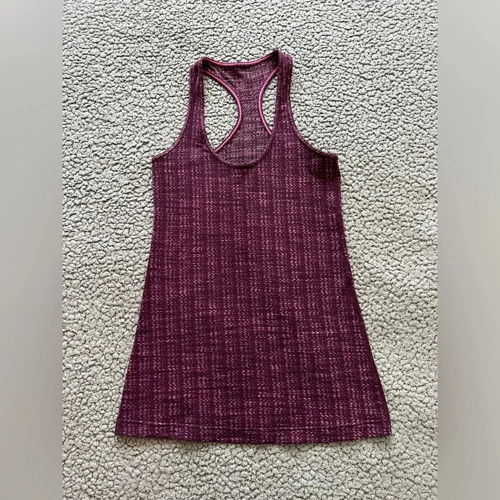Women’s Lululemon Cool Racerback Tank Top Ziggy Wee August Glo Maroon Red Gym